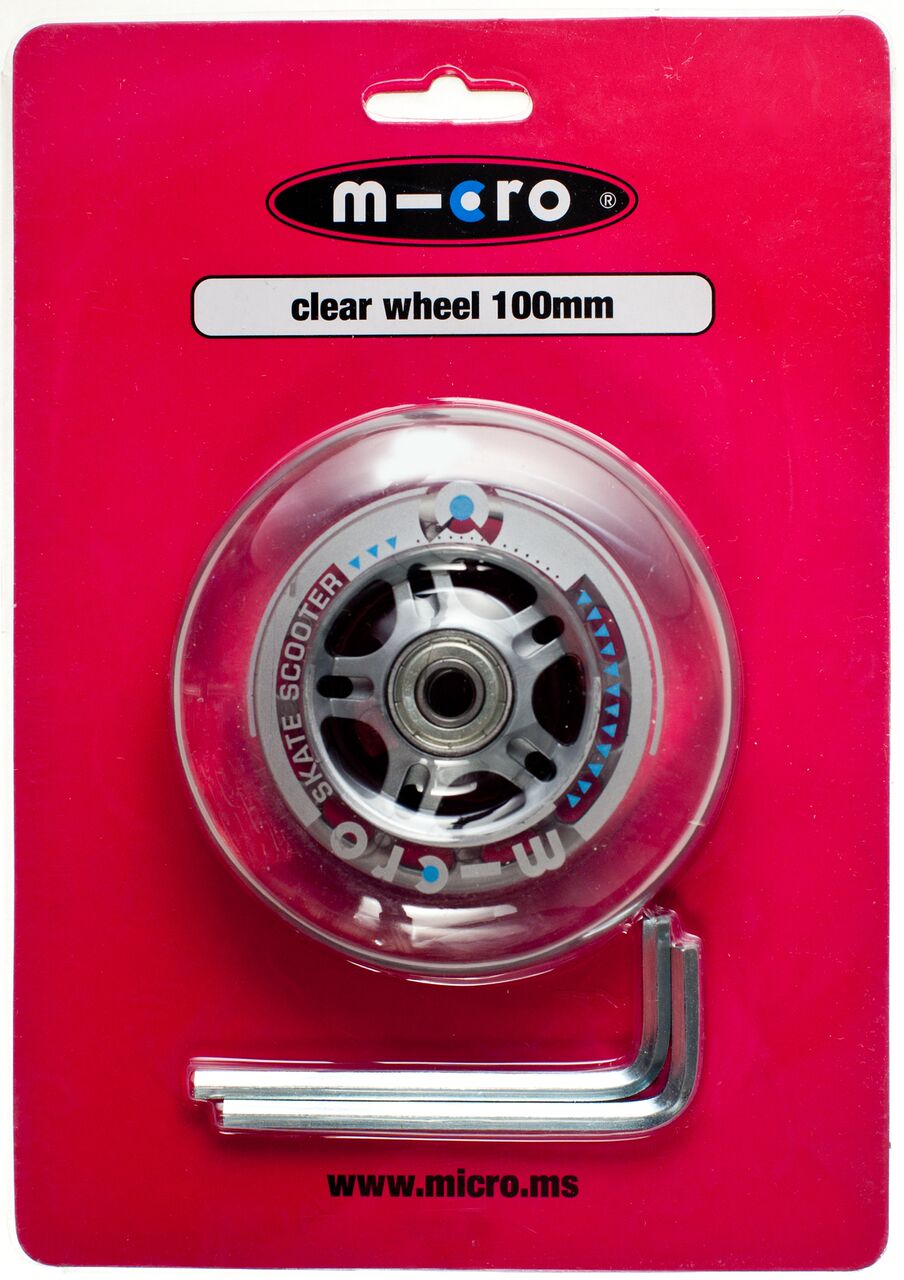 Kolečko Micro 100 mm čiré s ložisky
