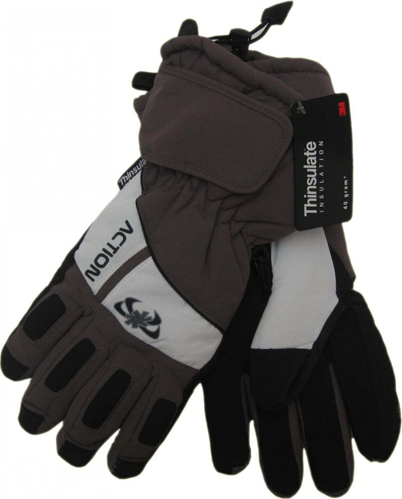 Pánské lyžařské rukavice Action GS383 šedé