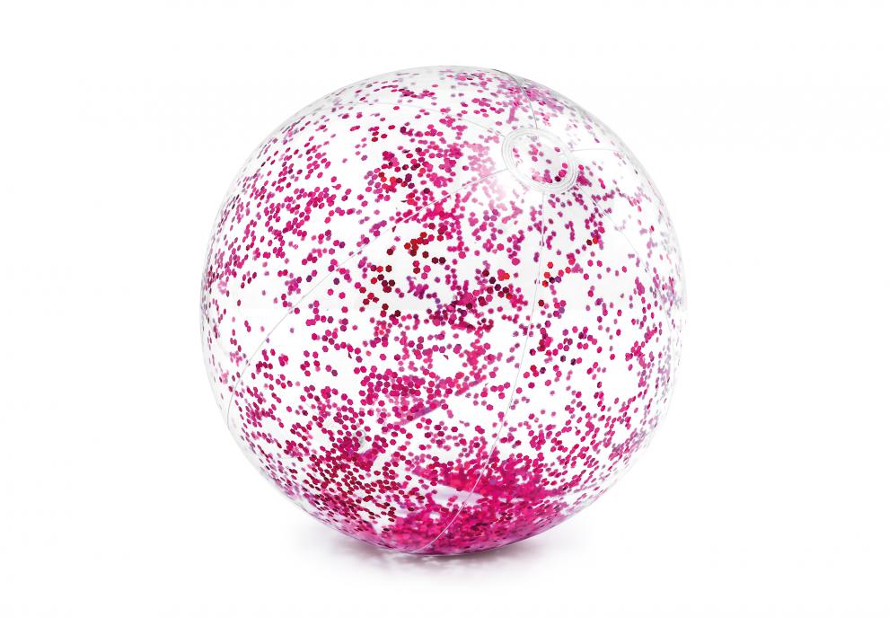 Nafukovací plážový míč INTEX 58070RU Glitter Transp. růžový 71cm