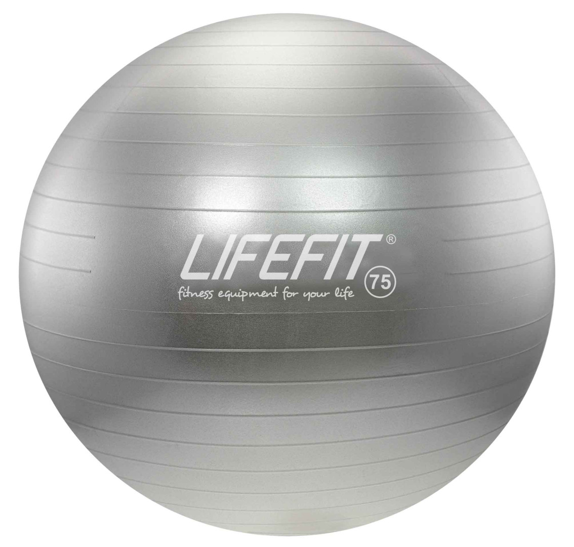 Gymnastický míč LIFEFIT  ANTI-BURST 75 cm, stříbrný