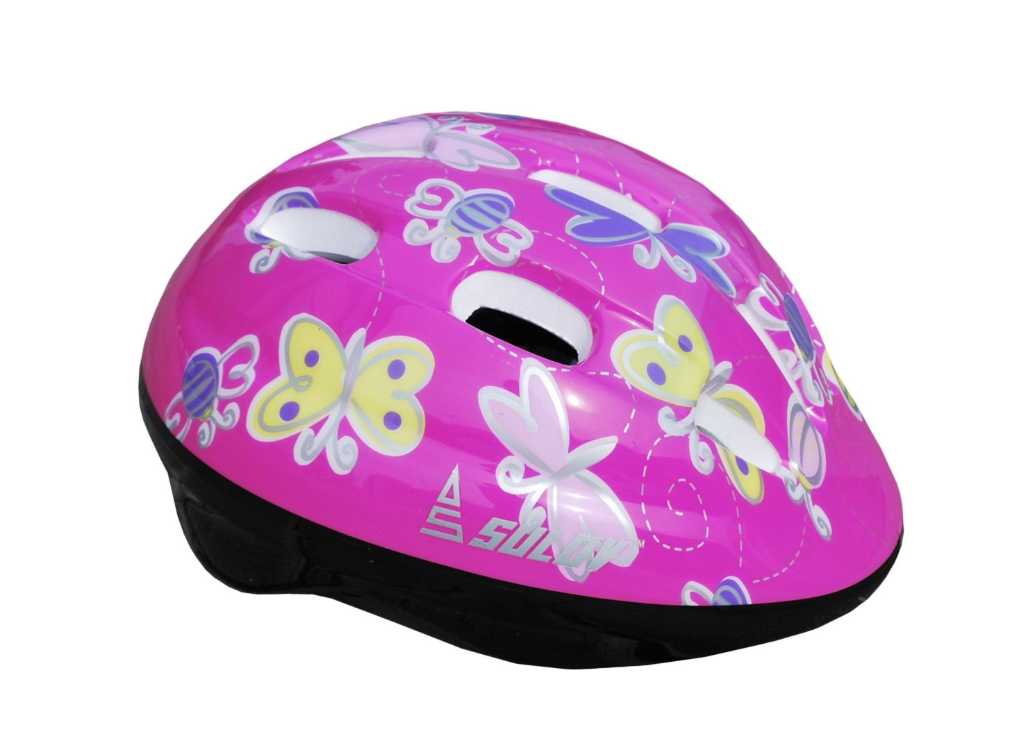 Dětská cyklo helma Sulov Junior, tm.růžová s motýlky