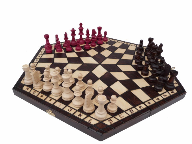 Šachová souprava PRO 3 HRÁČE MALÉ - hnědá