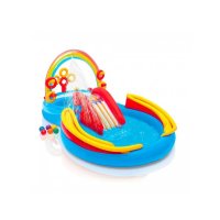 Nafukovací bazén Intex 57453 Rainbow Ring Play Center 297x193x135cm