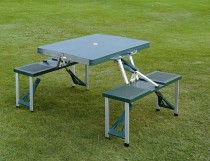 Skládací kempingový stůl s lavicemi TSS picnic - modrý