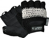 Fitness rukavice Lifefit Knit, černo-bílé