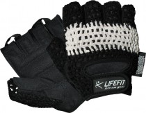 Fitness rukavice Lifefit Knit, černo-bílé